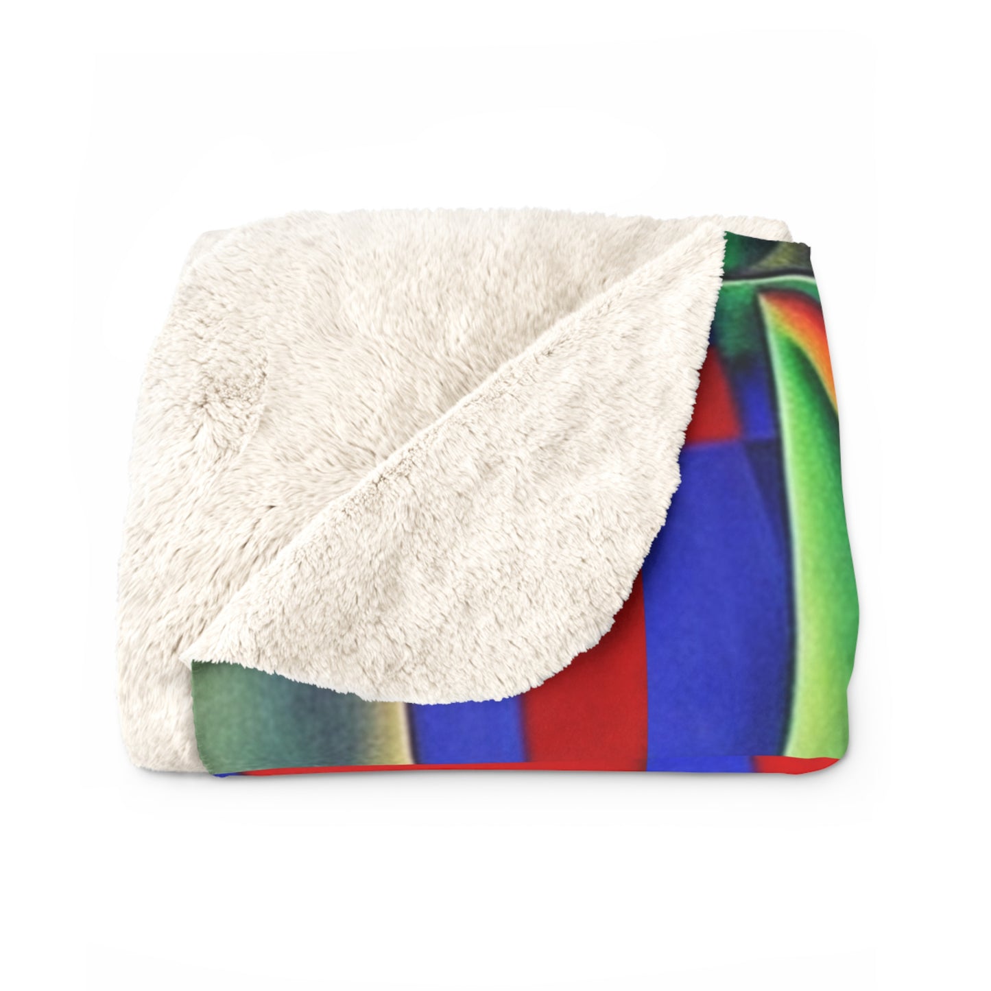 Abstract Sherpa Fleece Blanket