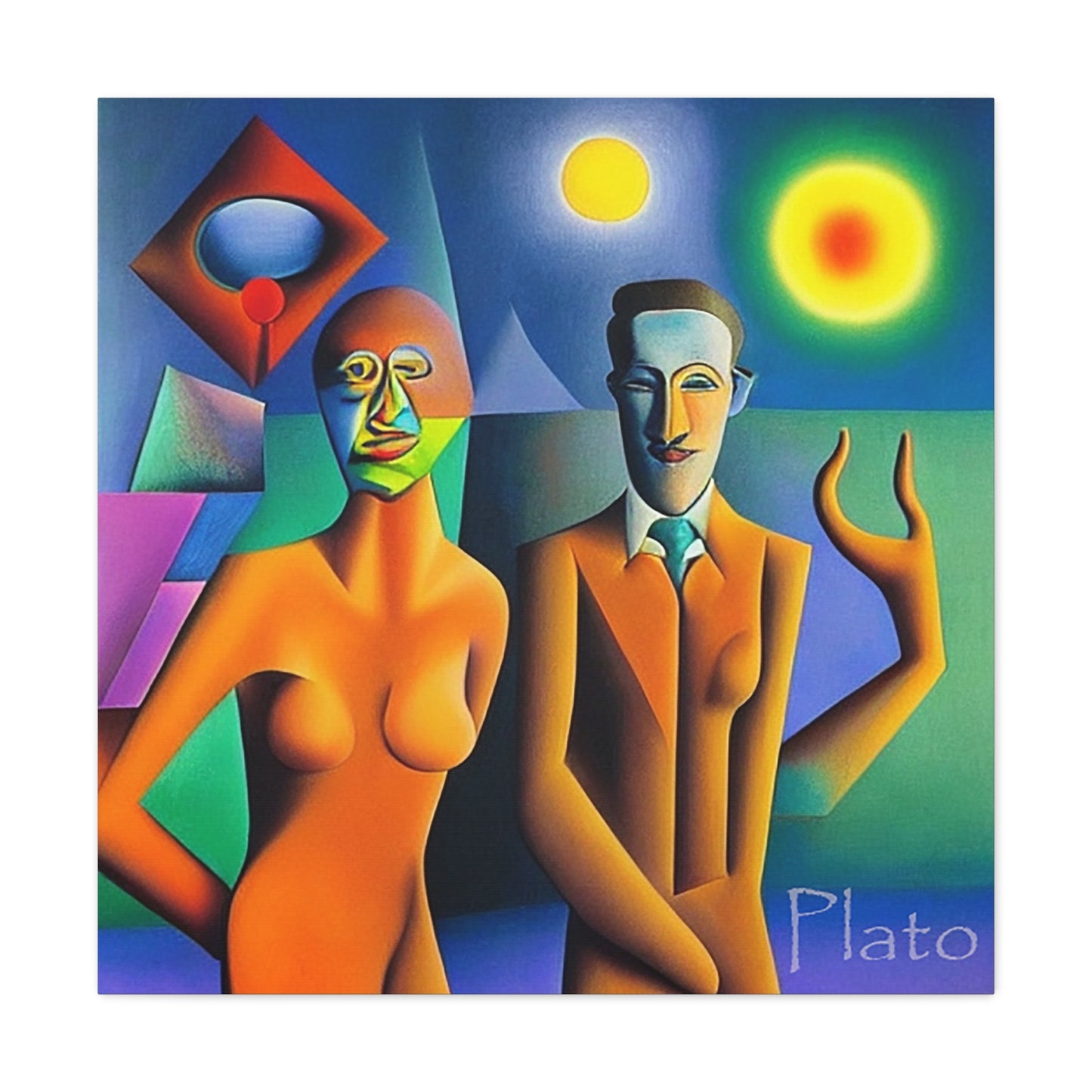 Celestial Encounter on Canvas